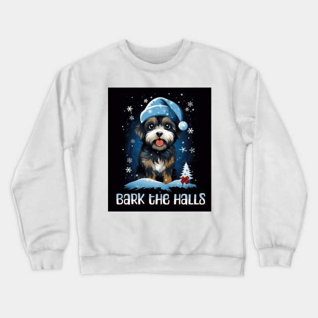 Bark The Halls Crewneck Sweatshirt by MZeeDesigns